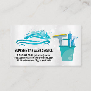 Carwash Logotyp Droppar från Vatten STÄDNING V Visitkort