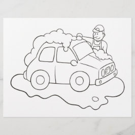 Carwash Man Coloring Bok Page