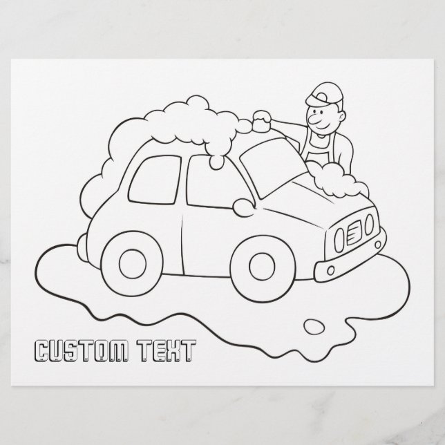 Carwash Man Coloring Bok Page (Framsida)