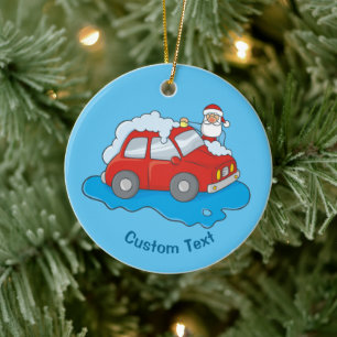 Carwash Santa Ornament