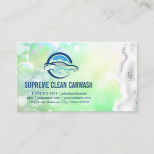 Carwash Soap Bubbles Städning Visitkort