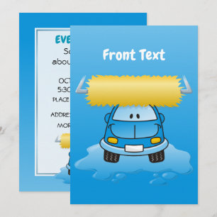 Carwash Tecknad Inbjudningar