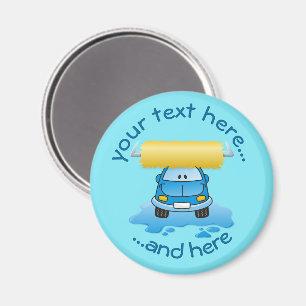 Carwash tecknad magnet