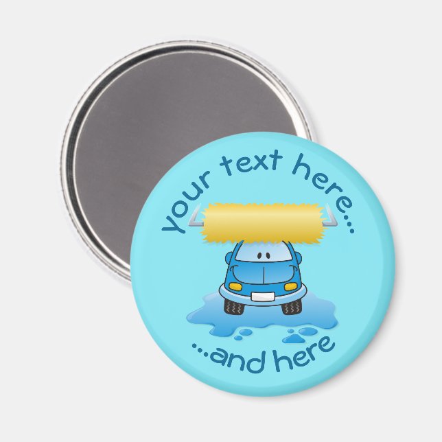 Carwash tecknad magnet (Front/Back)