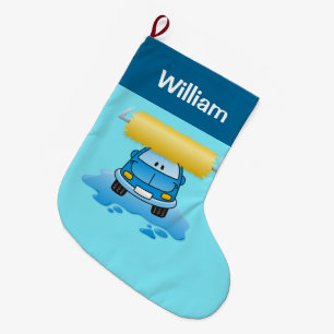 Carwash tecknad small christmas-lagring stor julstrumpa