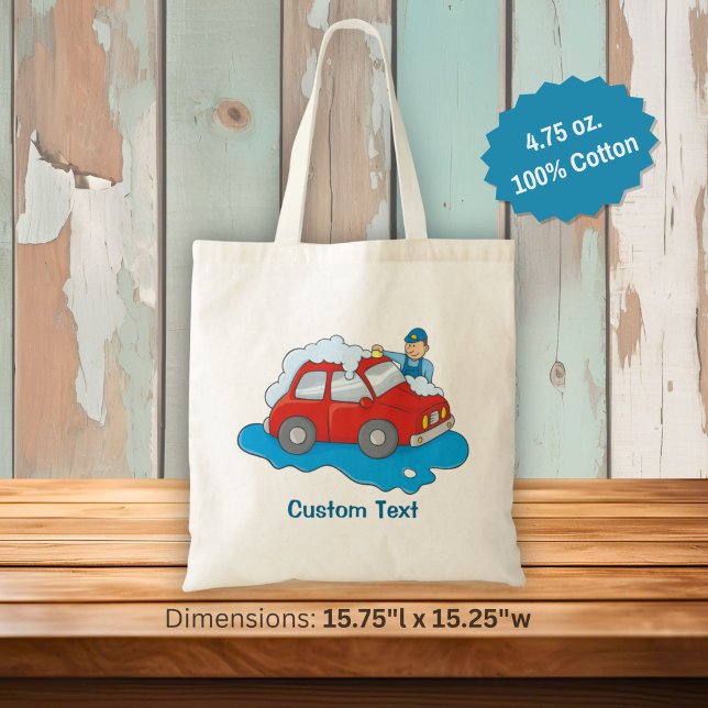 Carwashing Man Tote Bag Tygkasse (Skapare uppladdad)