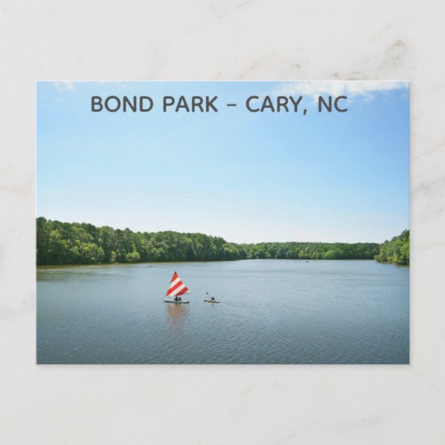 Cary North Carolina Bond Park Sjö Travel Vykort (Framsida)
