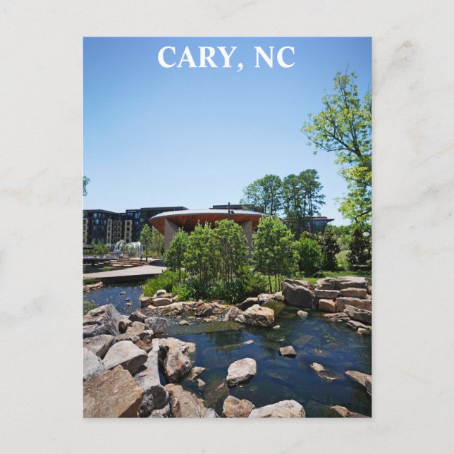 Cary North Carolina Downtown Park Travel Vykort (Framsida)