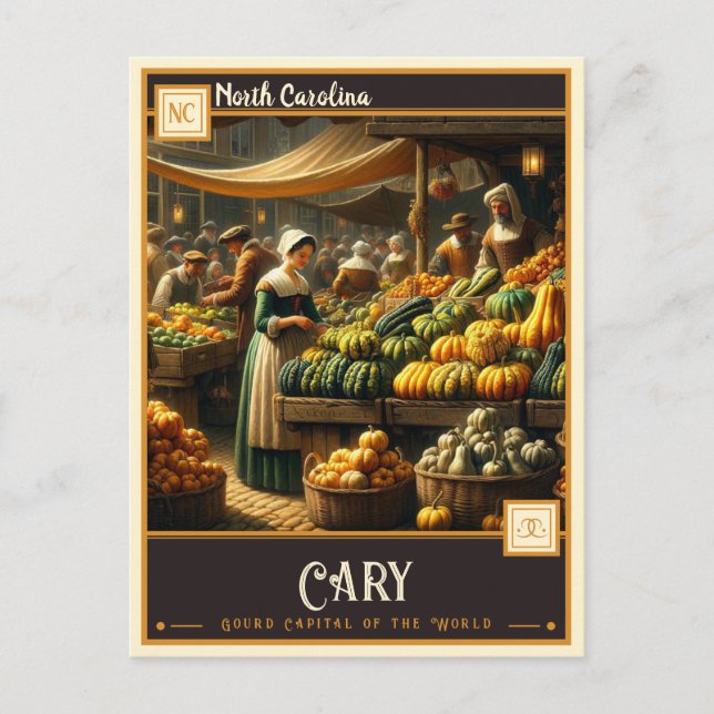 Cary, North Carolina | VINTAGE Vykort (Framsida)