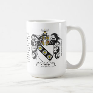 Cary, ursprung, det menande och vapenskölden kaffemugg