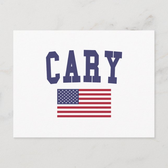 Cary US Flagga Vykort (Framsida)