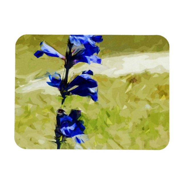Carys Beardtongue Flower Abstrakt Impressionism Magnet (Horisontell)