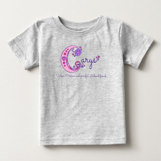 Carys flickor C namn, som betyder monogramskjorta Tee (Framsida)