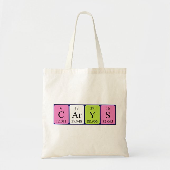 Carys Periodiska bord namn tote bag Tygkasse (Framsidan)