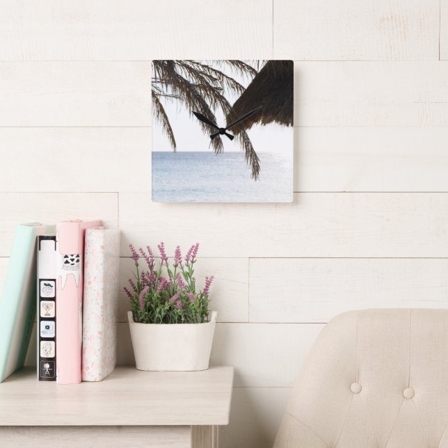 Cas Abao - Tropical Beach Escape #2 #Haven #wall Fyrkantig Klocka (Läsesal)