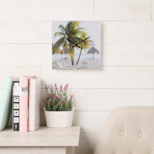 Cas Abao - Tropical Beach Escape #4 #Haven #wall Fyrkantig Klocka