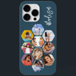 Cas för enkel modern Personlig för flera fotosamli<br><div class="desc">Multifoto Collage Simple Modern Personlig Namn Hexagon Mönster Smartphone iphone case har en fotokollage av dina favoritfoton i sexhörning. Personlig med ditt namn. Perfekt för födelsedag, jul, Mors dag, Fars dag, morföräldrar, bror, syster, bästa vän med mera. PHOTO TIP: centrera dina foton innan du laddar upp dem till Zazzle. Designad...</div>