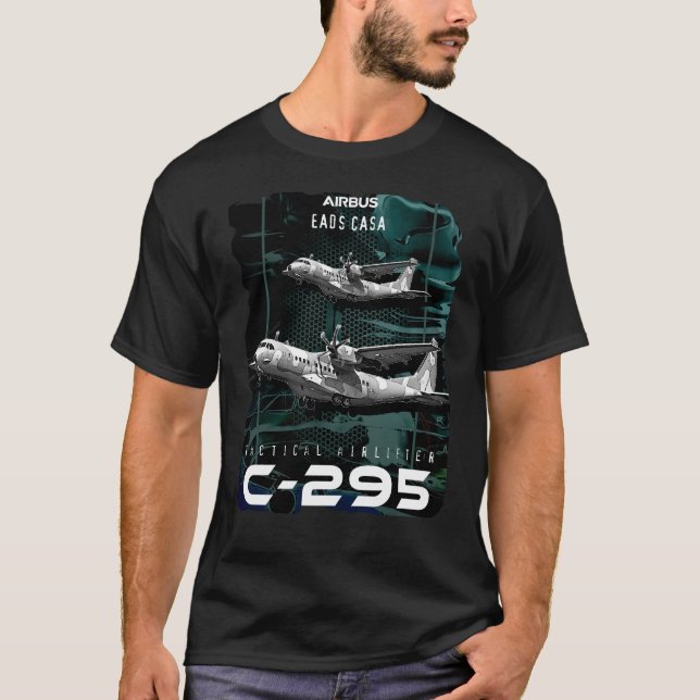 Casa Airbus C-295 Tactical Transport Aircraft T Shirt (Framsida)