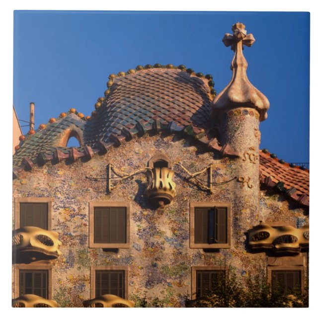 Casa Batilo, Gaudi-arkitektur, Barcelona, Kakelplatta (Framsidan)