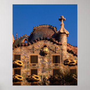 Casa Batilo, Gaudi-arkitektur, Barcelona, Poster