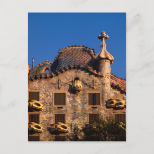 Casa Batilo, Gaudi-arkitektur, Barcelona, Vykort