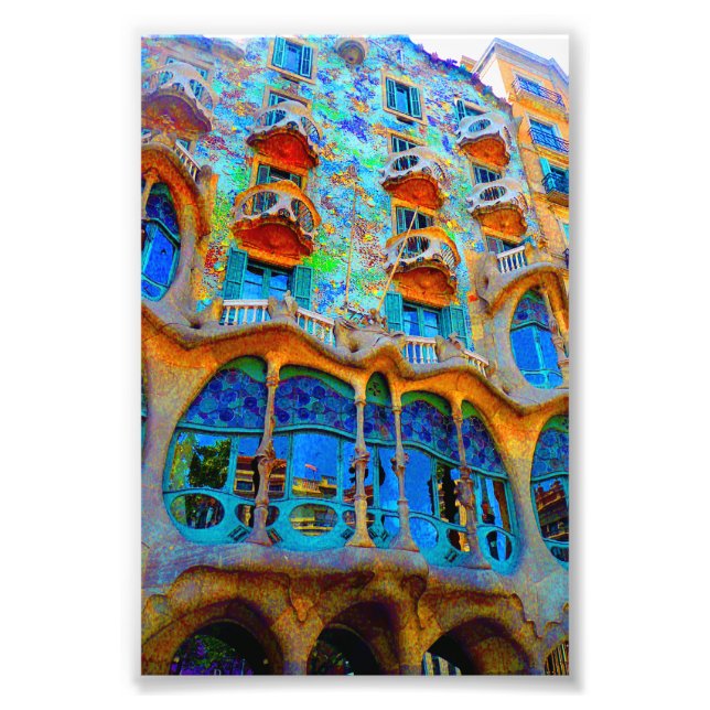 Casa Batllo Barcelona Spanien Fototryck (Framsidan)