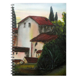Casa de Pueblo Dibujo Tuscany italien Countryside Anteckningsbok
