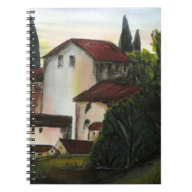 Casa de Pueblo Dibujo Tuscany italien Countryside Anteckningsbok (Framsidan)