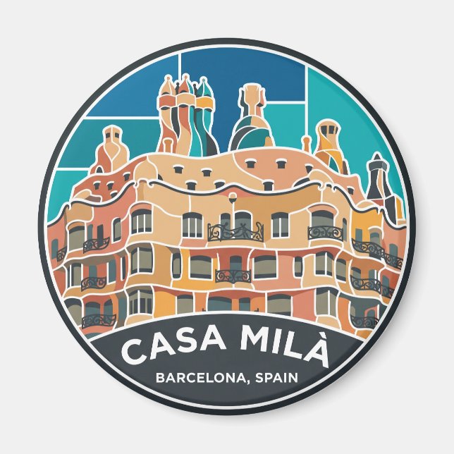 Casa Milà Spanien Magnet (Framsidan)