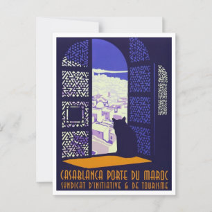 Casablaca Marockos turistresa Retro Inspired Vykort