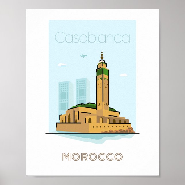 Casablanca-affisch för stadsresor - Marockos resa Poster (Framsidan)