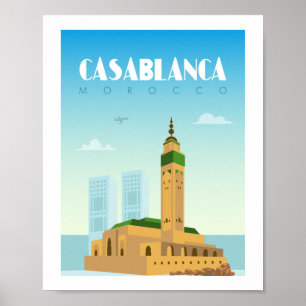 Casablanca city morocco poster