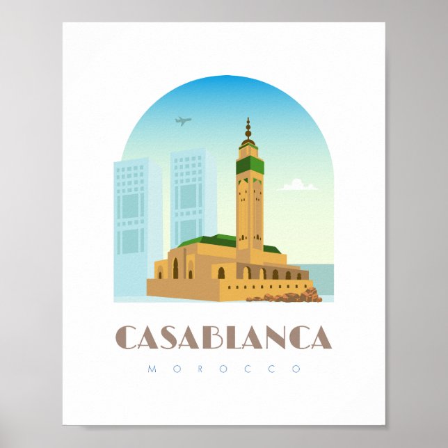 Casablanca city morocco Skyline Poster (Framsidan)