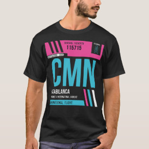 Casablanca CMN Airport Code Baggage Märkre T Shirt