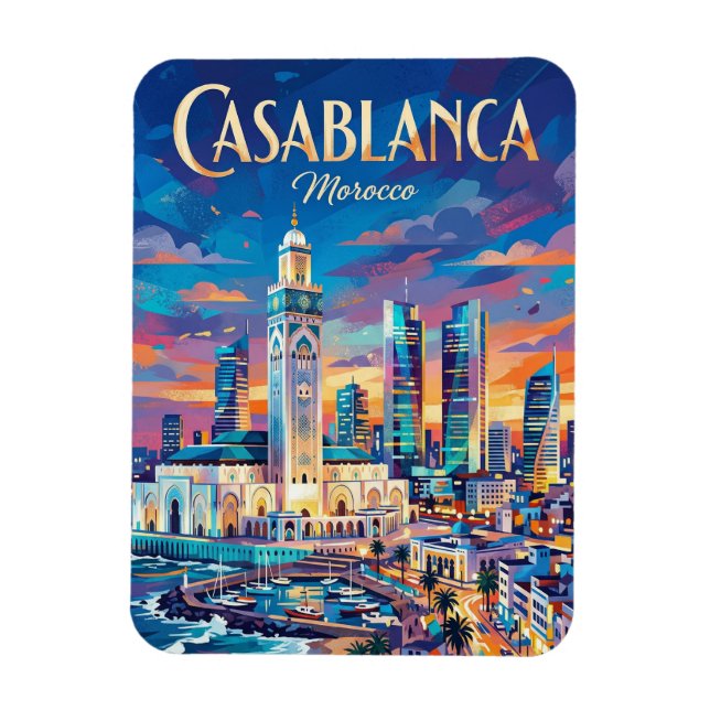 Casablanca Finance City Marocko Magnet (Vertikal)