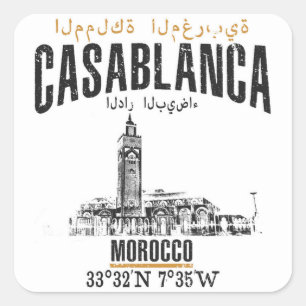 Casablanca Fyrkantigt Klistermärke