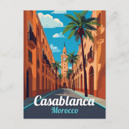 Casablanca Klocktorn Resa Konst Vykort