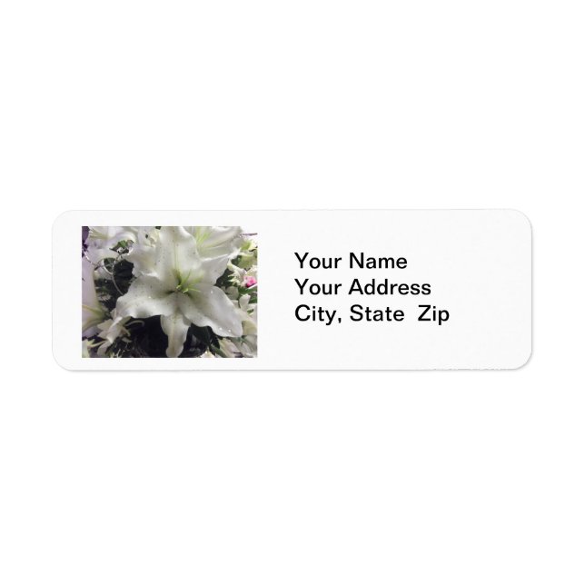 Casablanca Lily Flower Return Address Label Returadress Etikett (Framsidan)