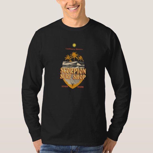 Casablanca Marocko Exotic Surfing Destination Surf T Shirt (Framsida)