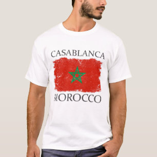 Casablanca Marocko Flagga Marocko Tourist T Shirt