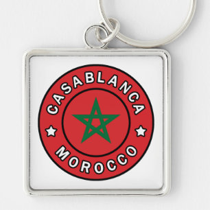 Casablanca Marocko Fyrkantig Silverfärgad Nyckelring