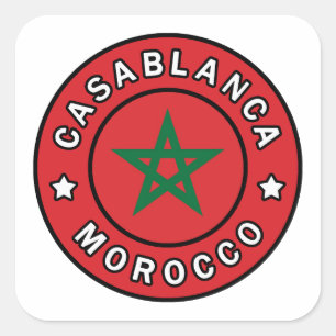 Casablanca Marocko Fyrkantigt Klistermärke