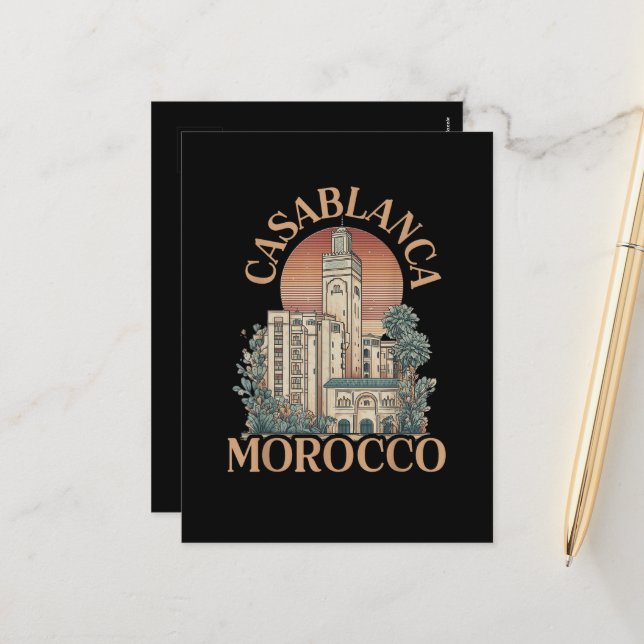 Casablanca Marocko Helg Vykort (Fram/Back In Situ)
