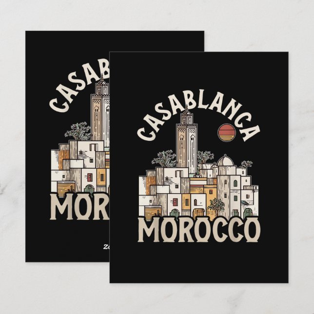 Casablanca Marocko  Julkort (Fram/baksida)