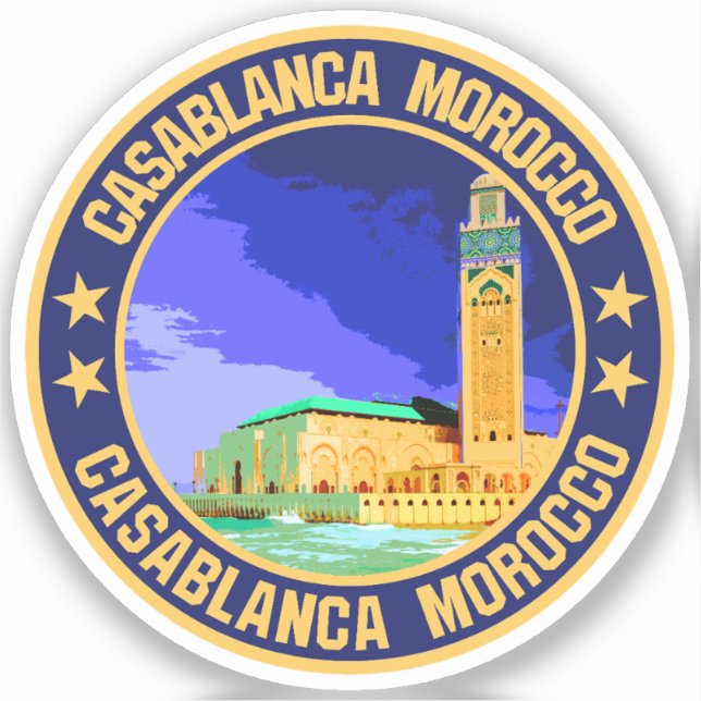 Casablanca Marocko Klistermärken (Framsida)