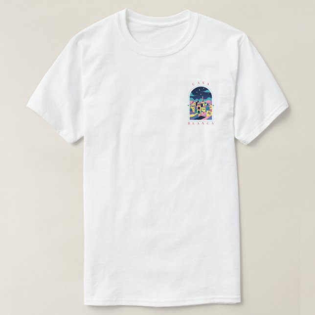 Casablanca Marocko Retro Resegrafik T-Shirt (Design framsida)
