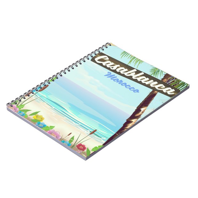 Casablanca Marocko, romantiskt vintage affisch Anteckningsbok (Vänstra Sidan)