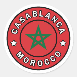 Casablanca Marocko Runt Klistermärke