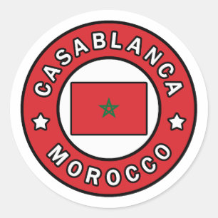Casablanca Marocko Runt Klistermärke