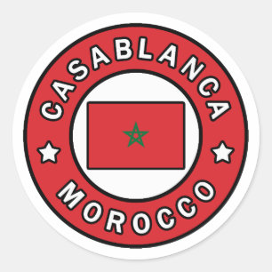 Casablanca Marocko Runt Klistermärke